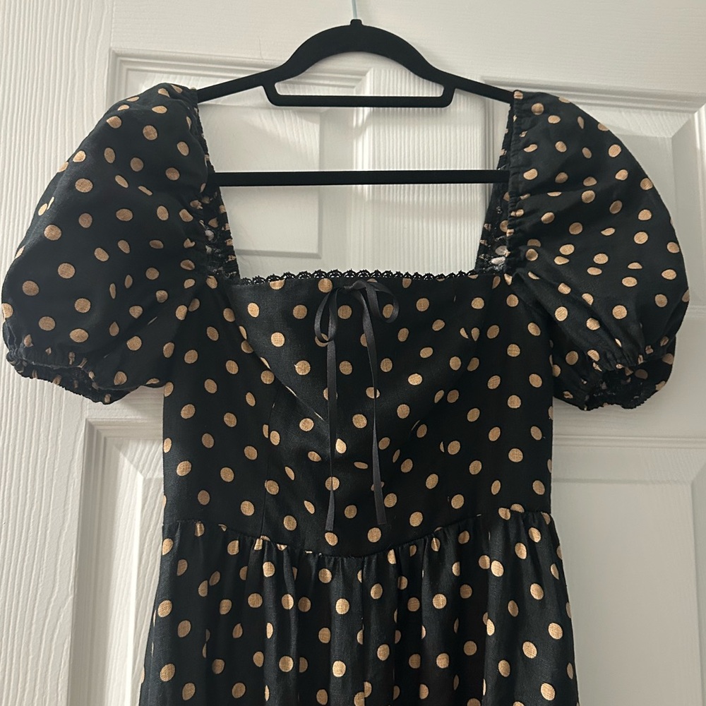 Reformation Marella Polka Dot Linen Dress Size 4 - Picture 7 of 11